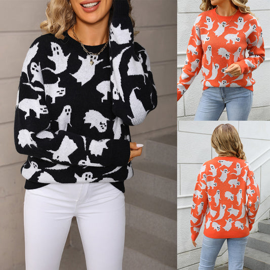 Pull d'Halloween en tricot grande taille