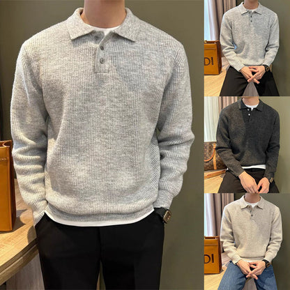 Pull en maille à revers pour homme, style business