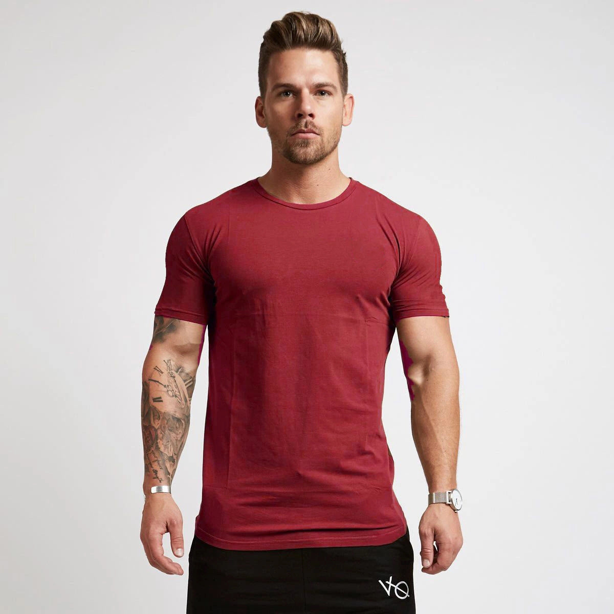 T-shirt léger à manches courtes, couleur unie