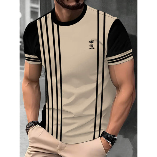 T-shirt à manches courtes style décontracté, impression numérique 3D