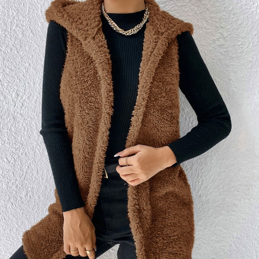 Veste à capuche en peluche décontractée