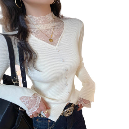 Pull tricoté dentelle